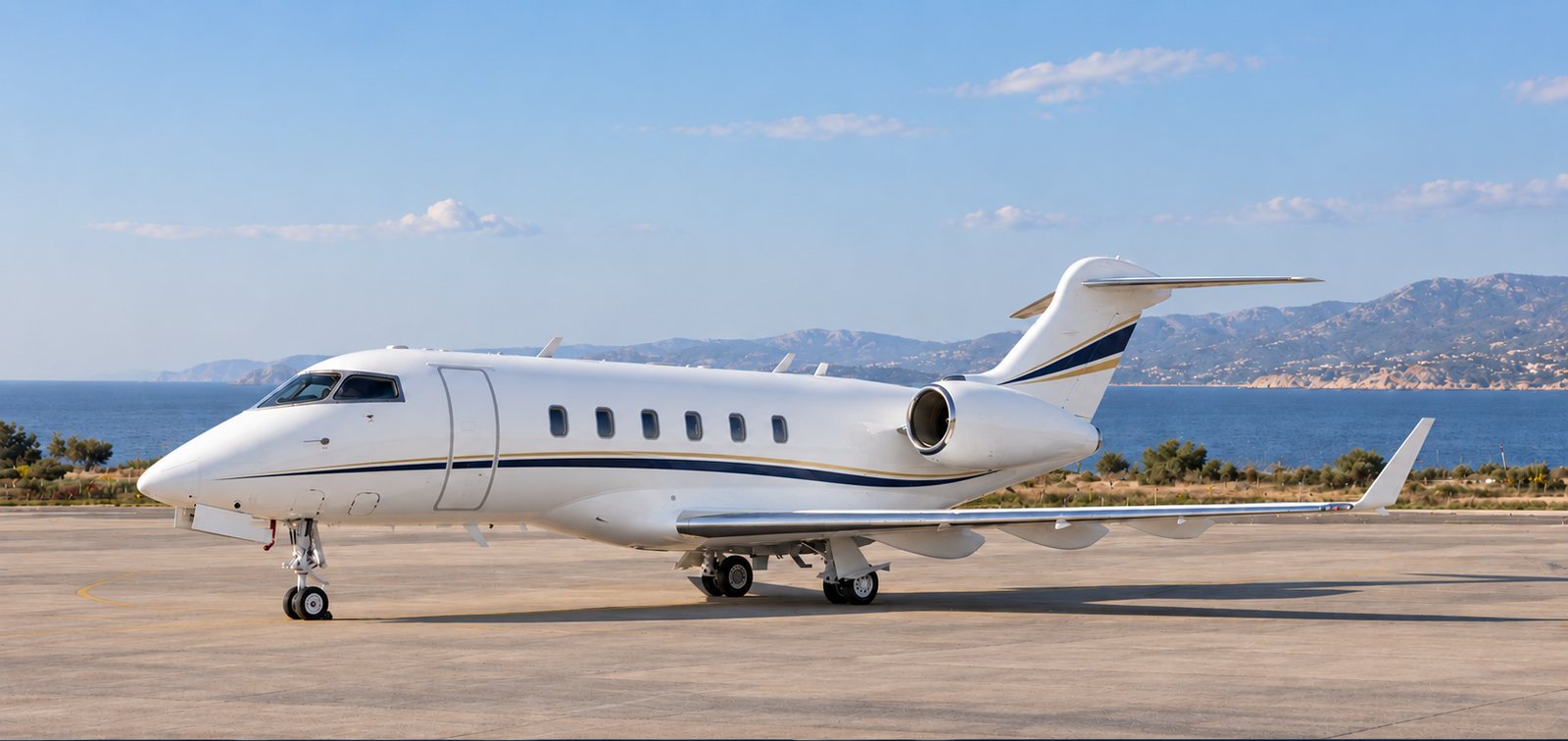 Bombardier Challenger 300 on an apron