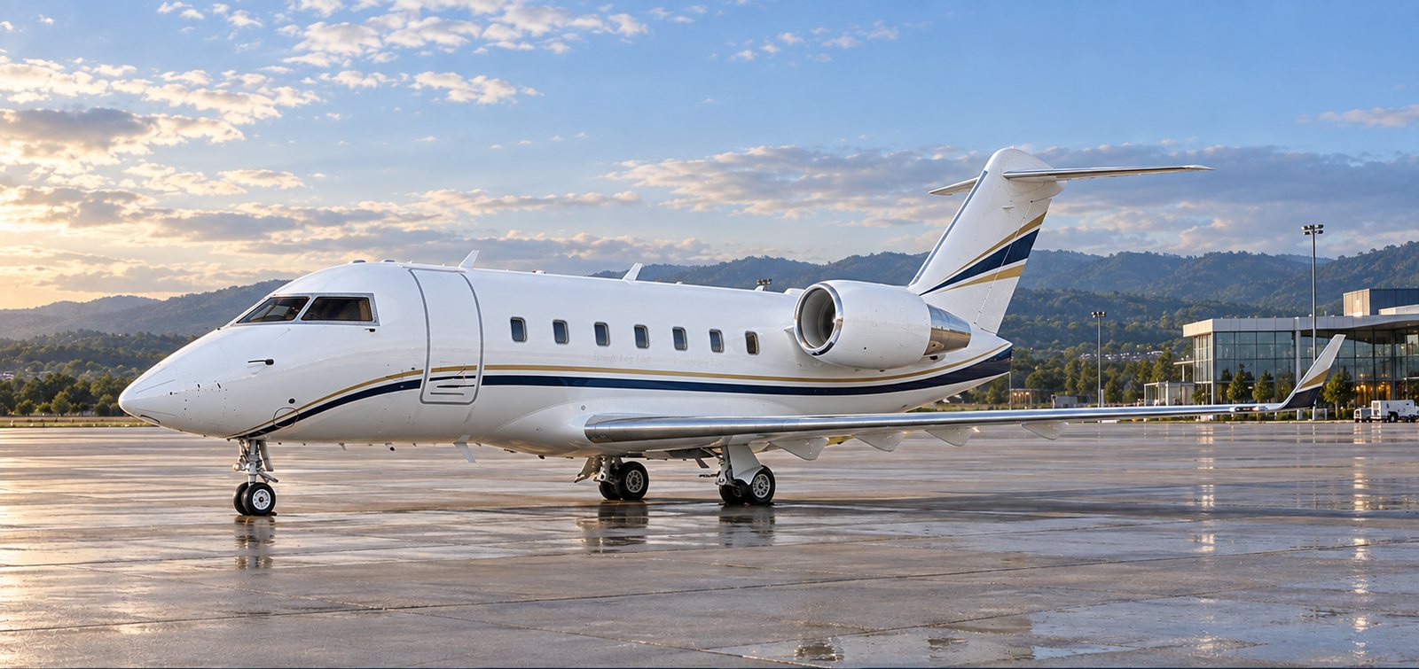 Bombardier Challenger 604 on an apron