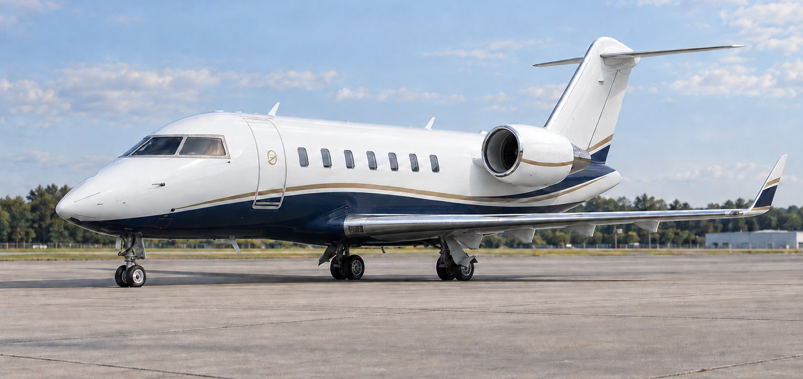 Bombardier Challenger 650 on an apron