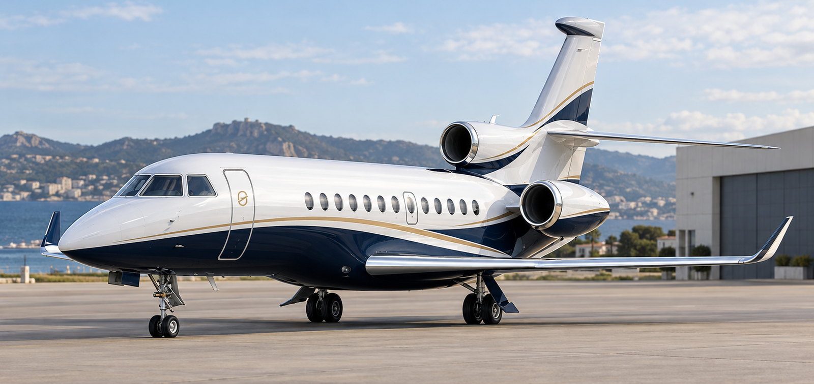 Dassault Falcon 7X on an apron