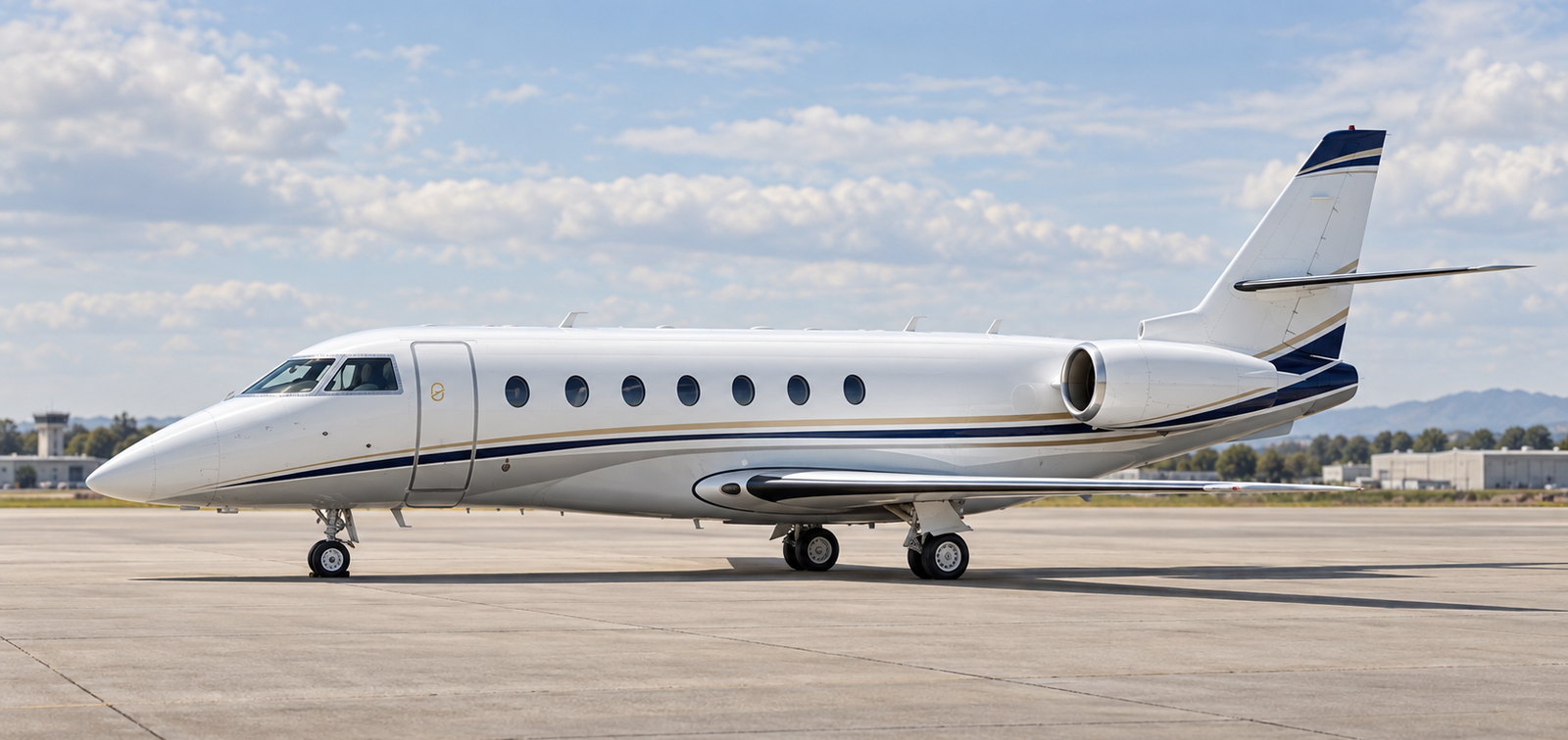 Gulfstream G200 on an apron
