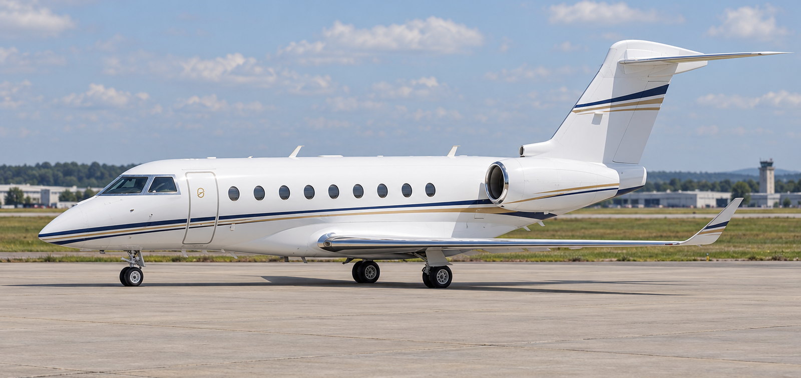 Gulfstream G280 on an apron