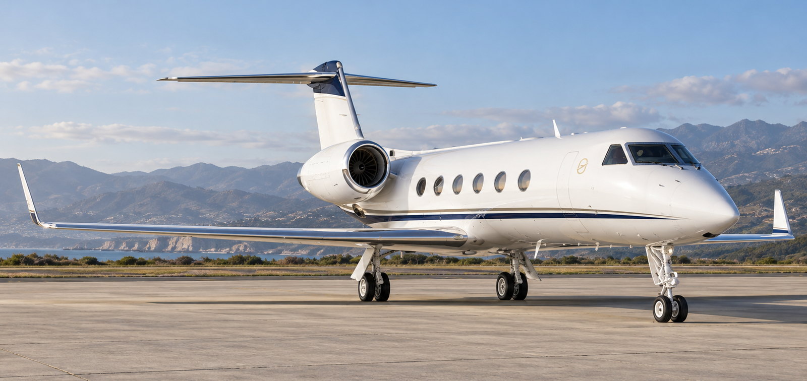 Gulfstream G450 on an apron