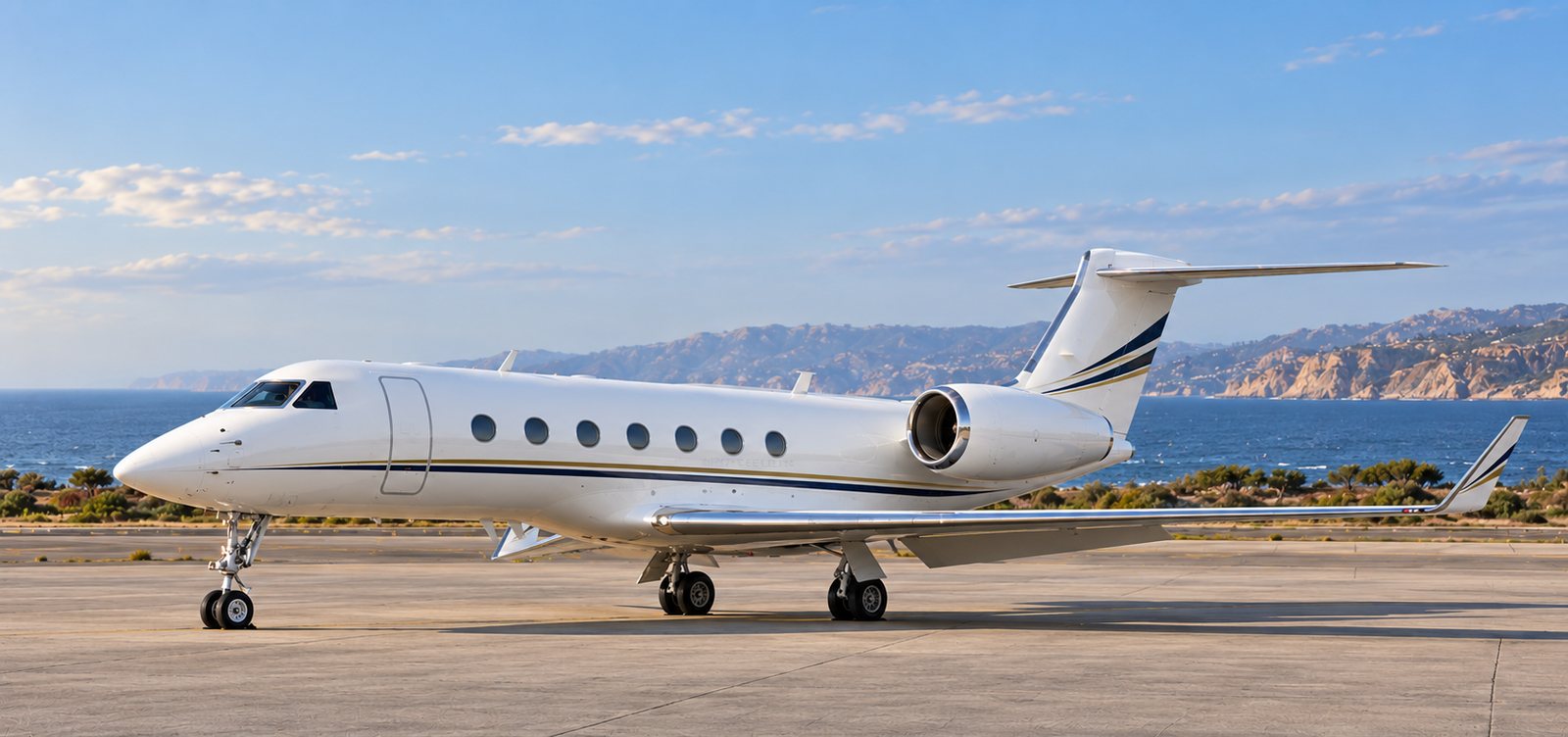 Gulfstream G550 on an apron