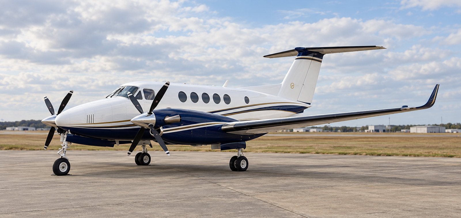 Beechcraft King Air 260 twin turboprop on an airport apron