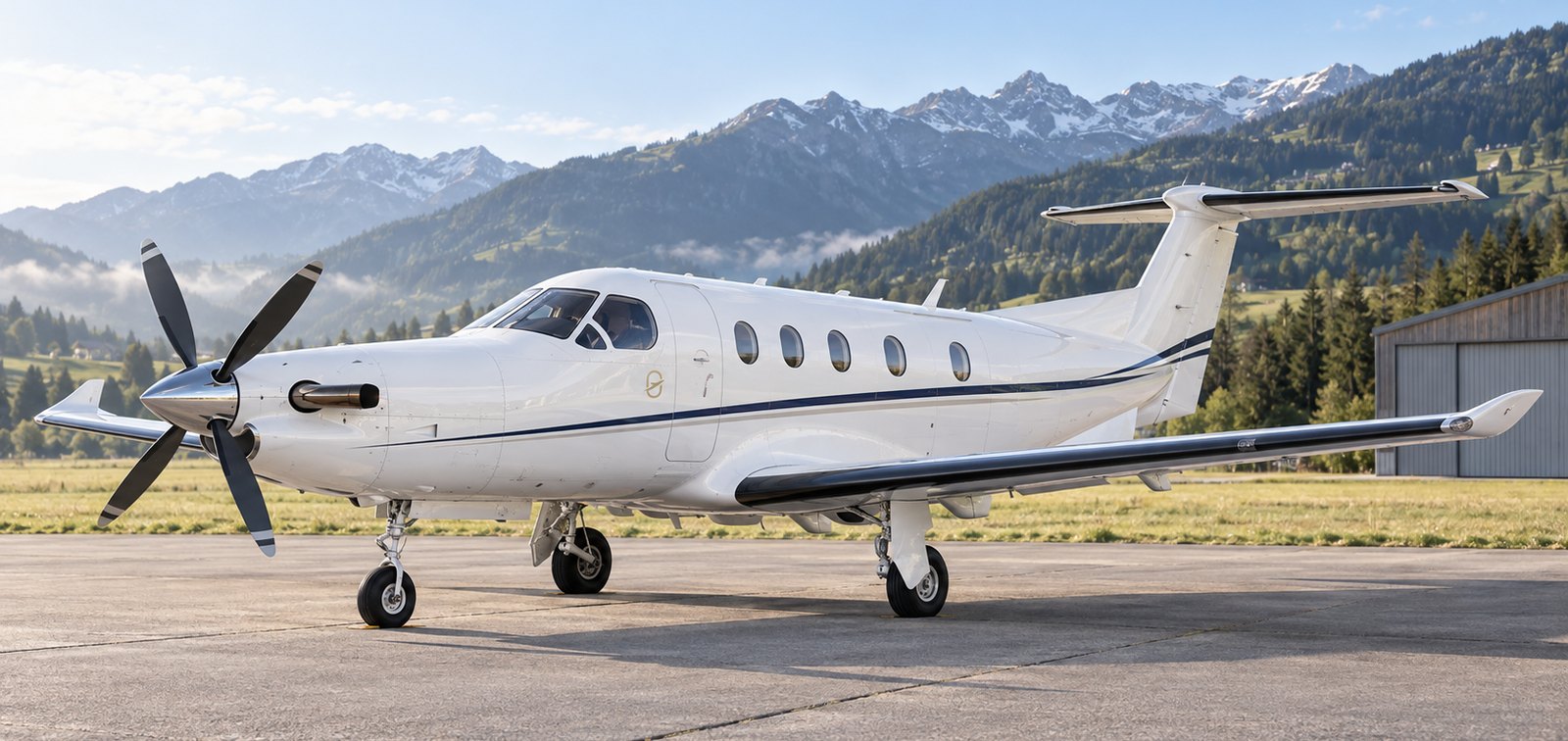 Pilatus PC-12 NG on an apron