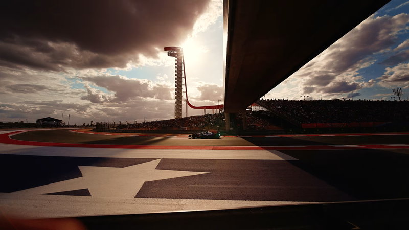 The Circuit of the Americas at Austin, the observation tower against an evening sky