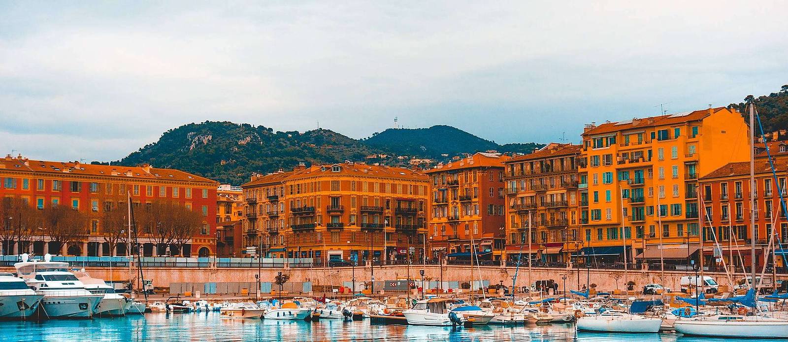the Baie des Anges and the Promenade des Anglais at Nice, on the Larnaca to Nice empty leg route