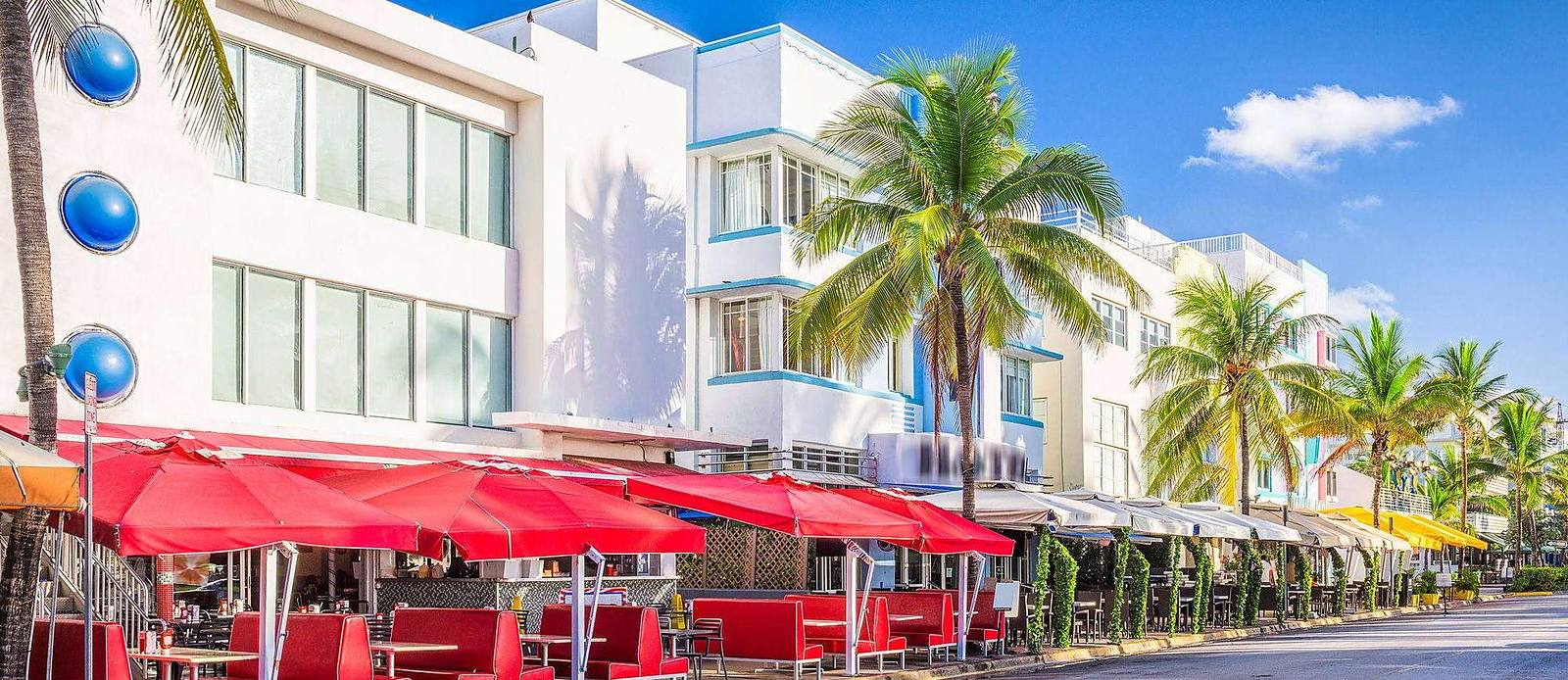 the Miami Beach shoreline, on the New York to Miami empty leg route