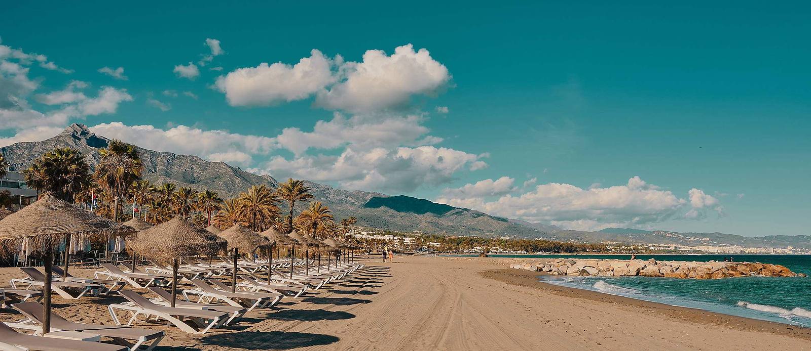 the Costa del Sol shoreline at Malaga, on the Wevelgem to Malaga empty leg route